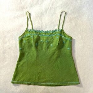 NWOT dosa green cotton camisole top size 3